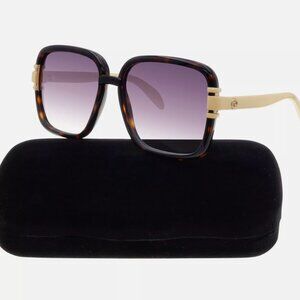 Gucci Butterfly Sunglasses Havana/Cream Gold Gradient Lens Women's